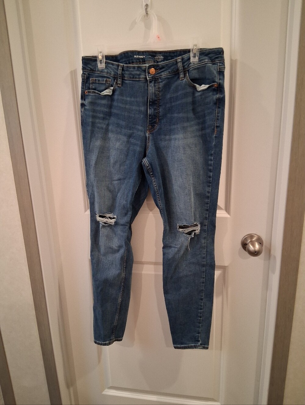 Old Navy Blue Rockstar Super Skinny Jeans Size 14